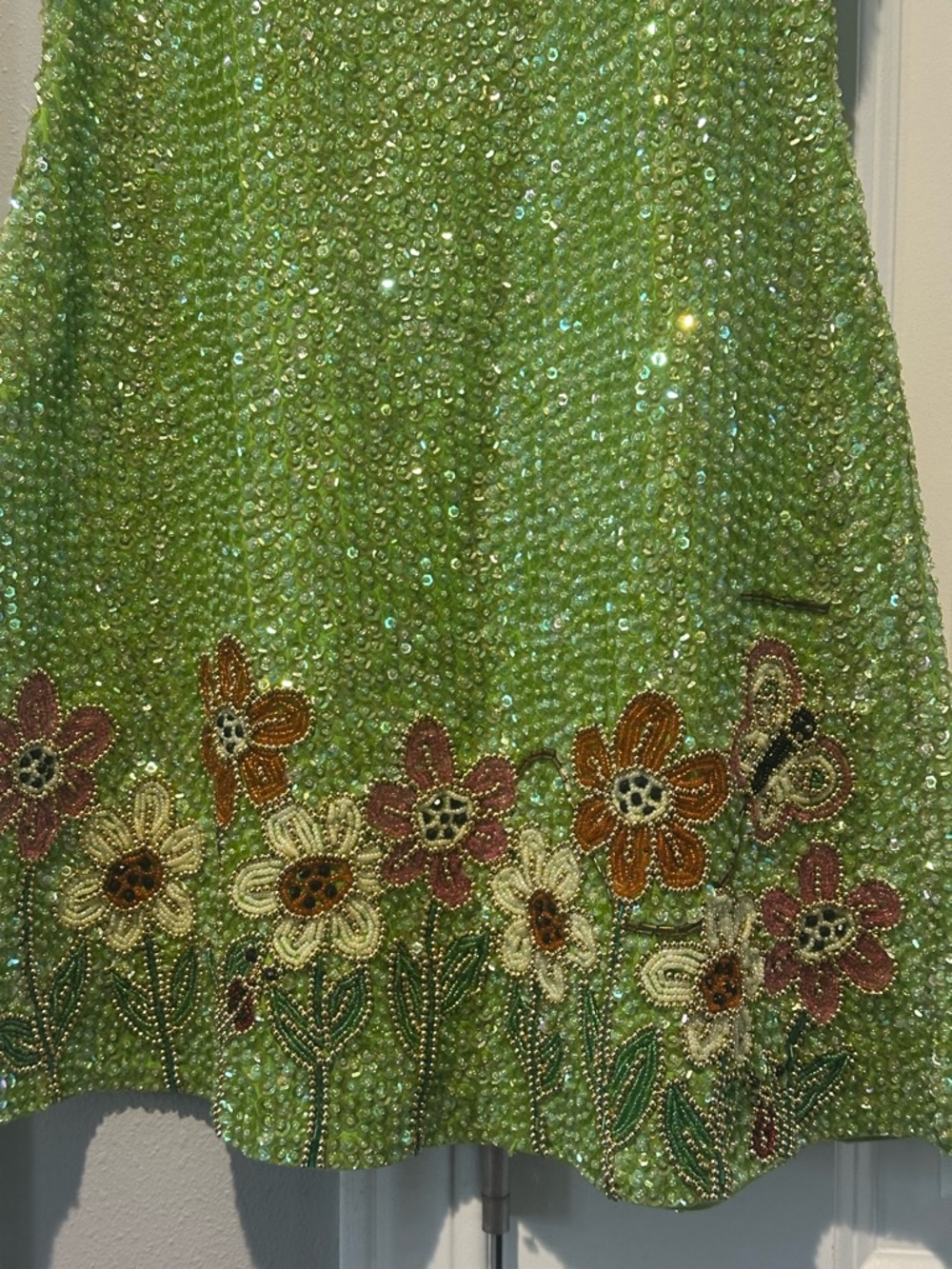 NWT: Vintage Little attitudes sequined floral dress. Size 6x - Picture 2 of 6